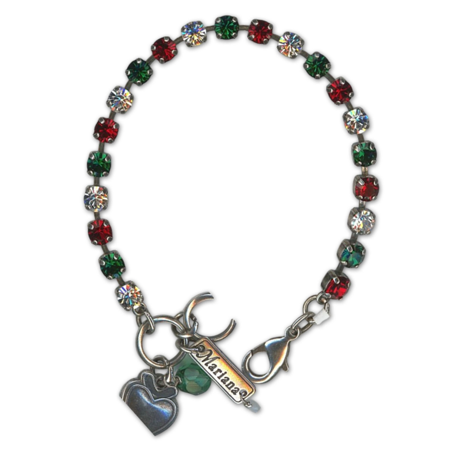 B-4000-3811-SP (1) Bracelet by Mariana Woman Dainty Emerald and Siam Swarovski Crystals - Image 1