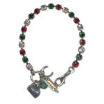 Bracelet by Mariana Woman Dainty Emerald and Siam Swarovski Crystals - Image 2