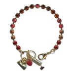 Bracelet by Mariana Woman Alluring Burgundy and Siam Swarovski Crystals - Image 2