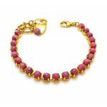 Bracelet By Mariana Woman Beautiful Rhodonite Round Mineral-YG