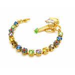 Bracelet By Mariana Child Size Playful Jonquil and Light sapphire Swarovski Crystals-YG - Image 2