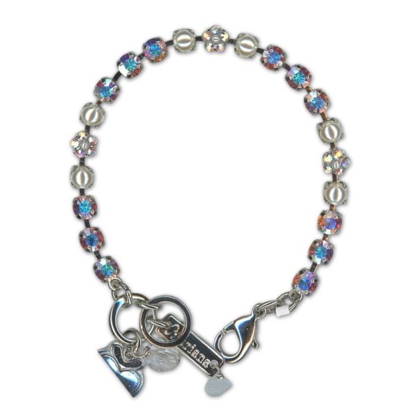 Bracelet by Mariana Woman Shimmering AB and Pearl Swarovski Crystals
