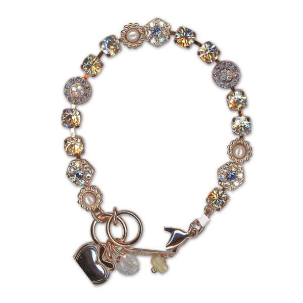 Bracelet by Mariana Woman Lovely Pearl and Silk Swarovski Crystals