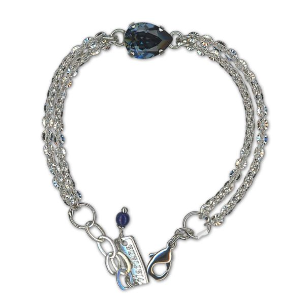 Bracelet by Mariana Woman Pear Shaped Montana Blue Swarovski Crystals