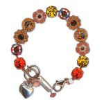 Bracelet by Mariana Woman Beautiful Orange and Siam Swarovski Crystals