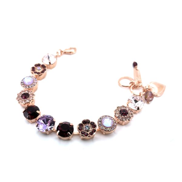 Bracelet By Mariana Woman Timeless Violet and Vintage Rose Swarovski Crystals
