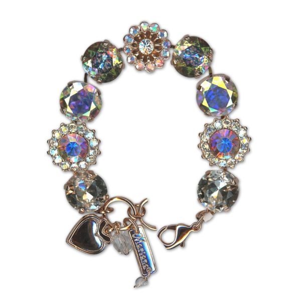 Bracelet by Mariana Woman Glamorous White Patina and AB Swarovski Crystals