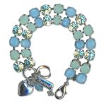 Bracelet by Mariana Woman Ethereal Chrysolite and Turquoise Swarovski Crystals - Image 2