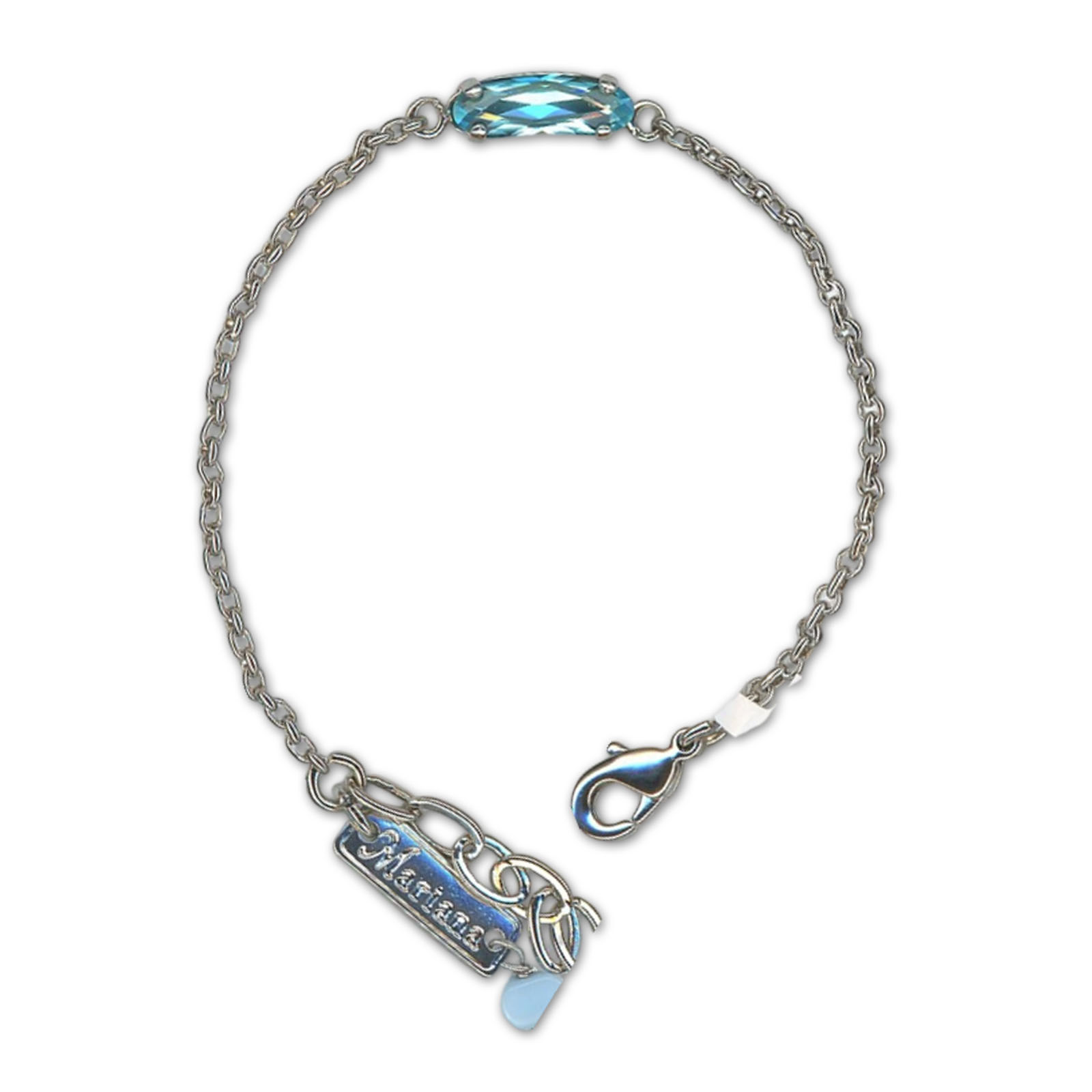 B-4298-0-202-RO (1) Bracelet by Mariana Woman Charming Aquamarine Swarovski Crystals - Image 1