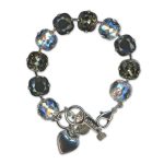 Bracelet by Mariana Woman Elegant Black Diamond and Clear Swarovski Crystals - Image 2