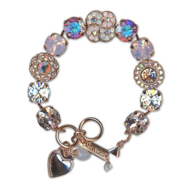 Bracelet by Mariana Woman Lovely Rose and AB Swarovski Crystals