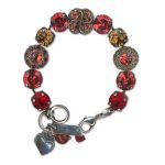 Bracelet by Mariana Woman Classy Siam and Topaz Swarovski Crystals