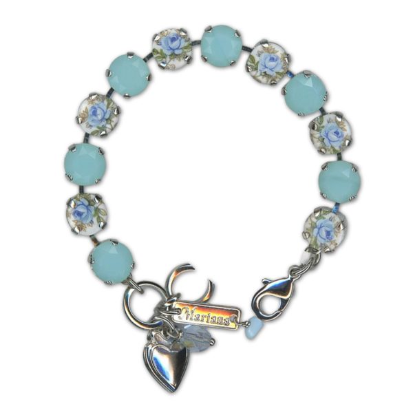 Bracelet by Mariana Woman Floral Mint Green Swarovski Crystals