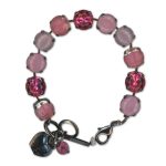 Bracelet by Mariana Woman Beautiful Rose Swarovski Crystals