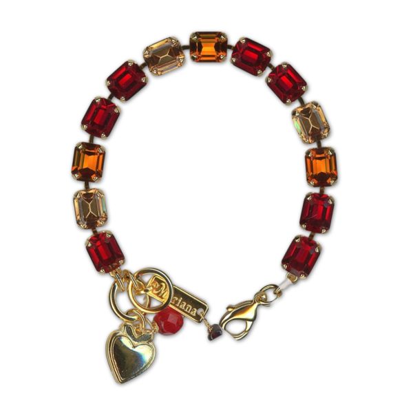 Bracelet by Mariana Woman Sophisticated Siam and Golden Swarovski Crystals