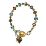 Bracelet by Mariana Woman Charming Aquamarine and Golden Swarovski Crystals - Image 3