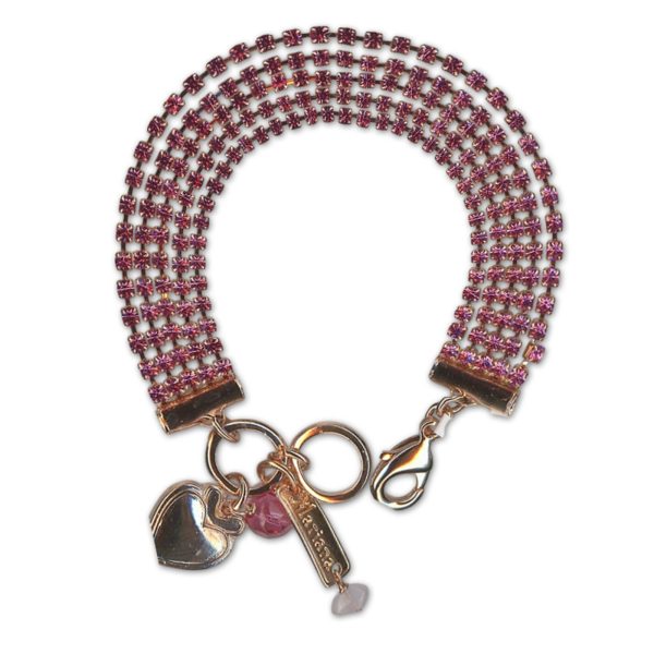 Bracelet by Mariana Woman Multi Tier Rose Swarovski Crystals