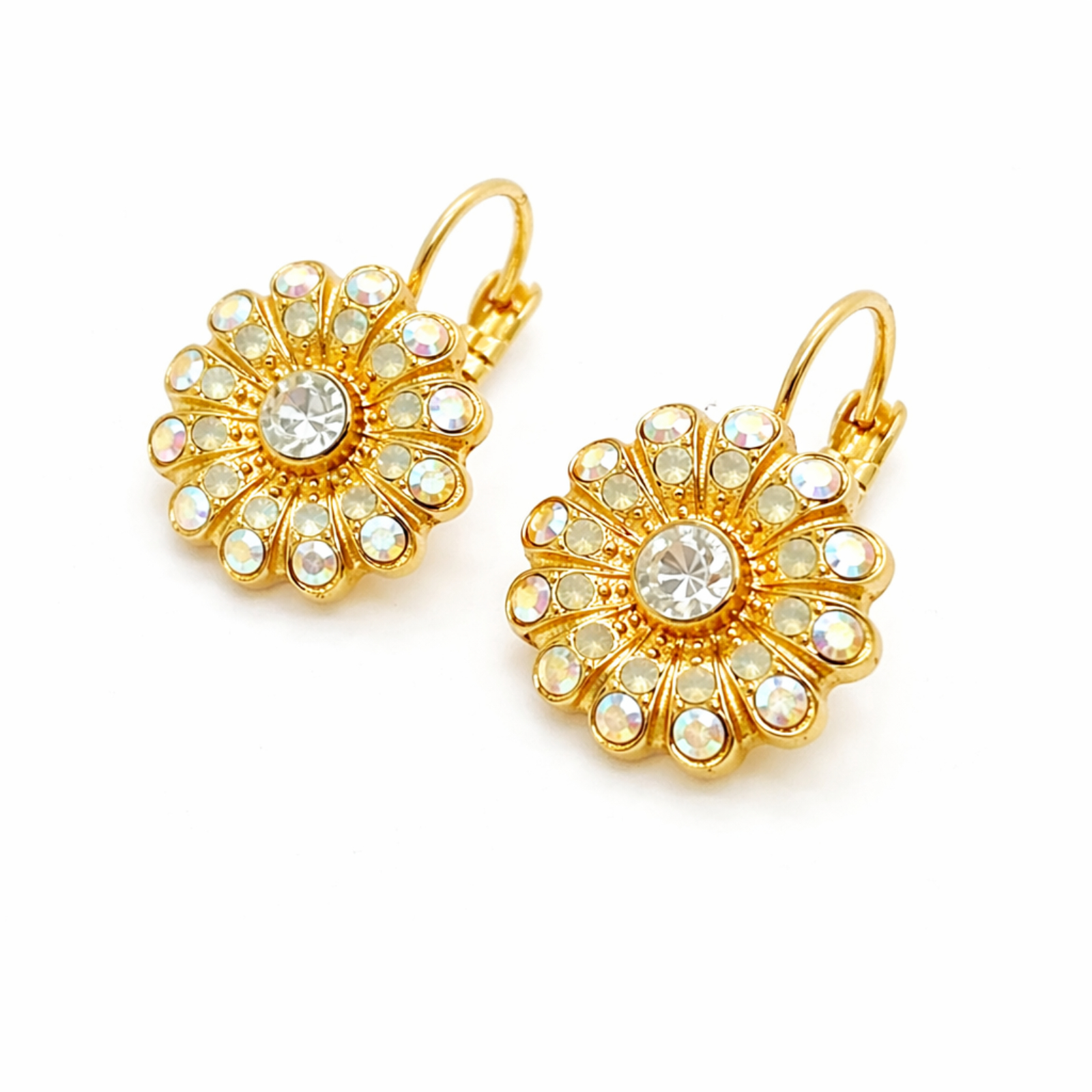 E-1423-3-001-YG (1) Earrings By Mariana Woman Timeless Clear and Opal Swarovski Crystals-YG - Image 1