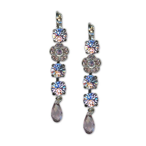 Earrings by Mariana Woman Dangling Floral Vitral Light Swarovski Crystals