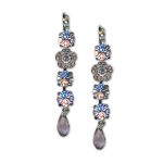 Earrings by Mariana Woman Dangling Floral Vitral Light Swarovski Crystals - Image 3