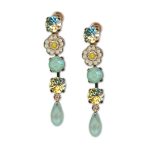 Earrings by Mariana Woman Beautiful Chrysolite and Jonquil Swarovski Crystals - Image 2