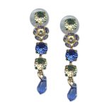 Earrings by Mariana Woman Charming Chrysolite and Sapphire Swarovski Crystals - Image 2