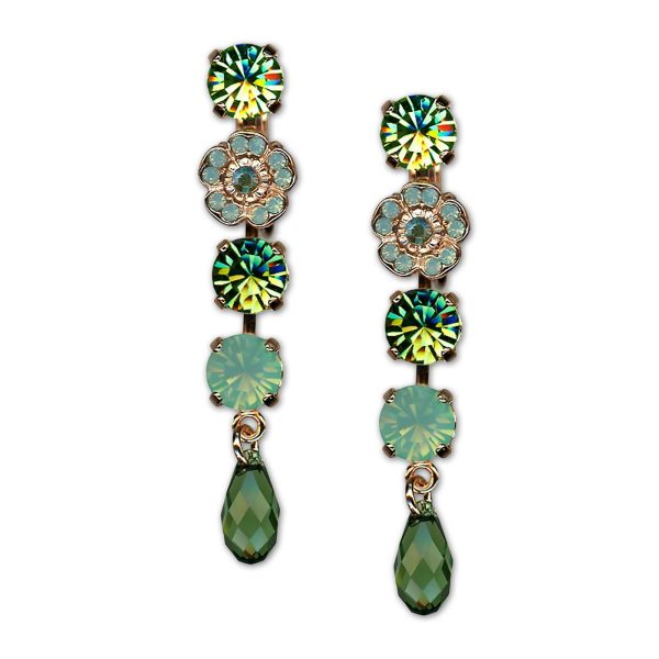Earrings by Mariana Woman Classy Green and Opal Swarovski Crystals