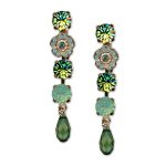 Earrings by Mariana Woman Classy Green and Opal Swarovski Crystals - Image 3