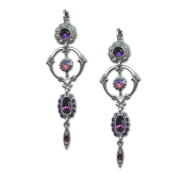 Earrings by Mariana Woman Glamorous Purple and Opal Swarovski Crystals