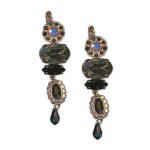 Earrings by Mariana Woman Elegant Black Diamond and Jet Swarovski Crystals - Image 2