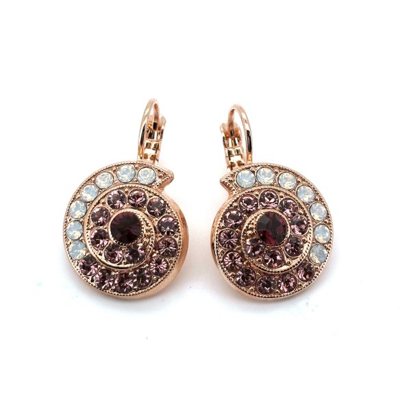 Earrings By Mariana Woman Shell Shaped Chic Amethyst and Aurum Swarovski Crystals