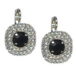 Earrings by Mariana Woman Sophisticated Jet and Clear Swarovski Crystals