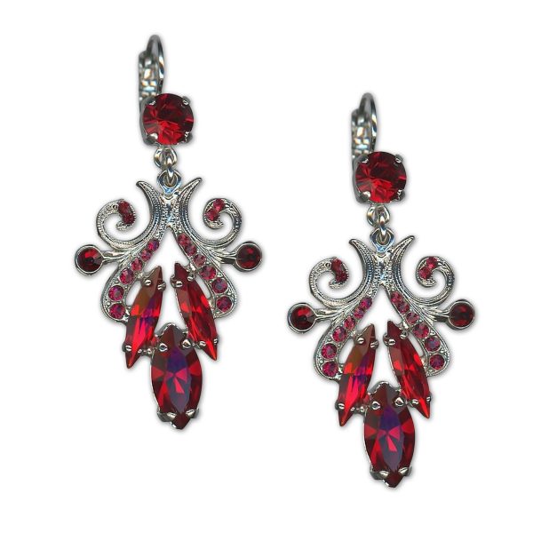 Earrings by Mariana Woman Classy Siam Swarovski Crystals