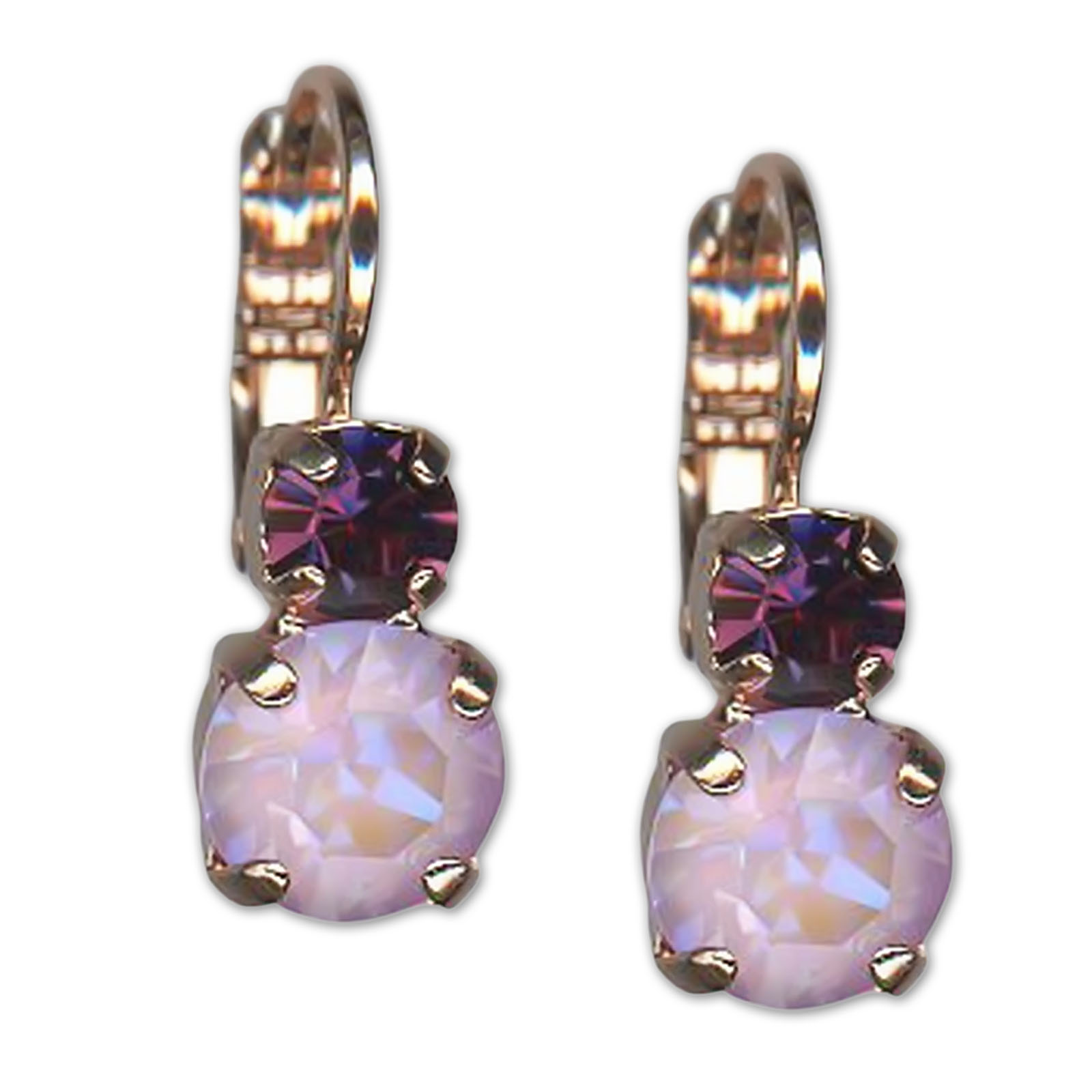 E-1190-5015-RG6 (1) Earrings by Mariana Woman Chic Lavender and Amethyst Swarovski Crystals - Image 1