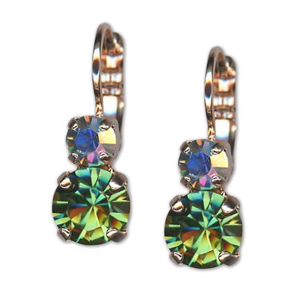 Earrings by Mariana Woman Charming Peridot and AB Swarovski Crystals