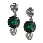 Earrings by Mariana Woman Elegant Emerald and Clear Swarovski Crystals