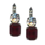 Earrings by Mariana Woman Classy Siam and Clear Swarovski Crystals - Image 2