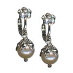 Earrings by Mariana Woman Timeless Pearl Mineral and Moonlight Swarovski Crystals - Image 2