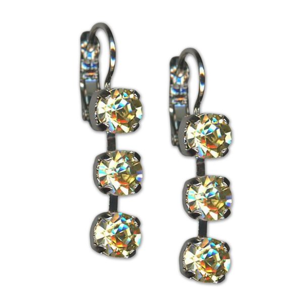 Earrings by Mariana Woman Triple Tier Jonquil Swarovski Crystals