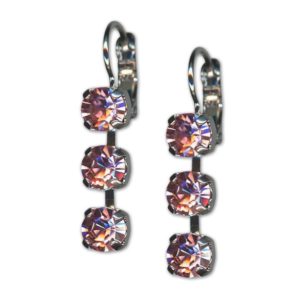 Earrings by Mariana Woman Beautiful Light Rose Swarovski Crystals