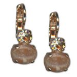 Earrings by Mariana Woman Lovely Azurite Mineral and Silk Swarovski Crystals