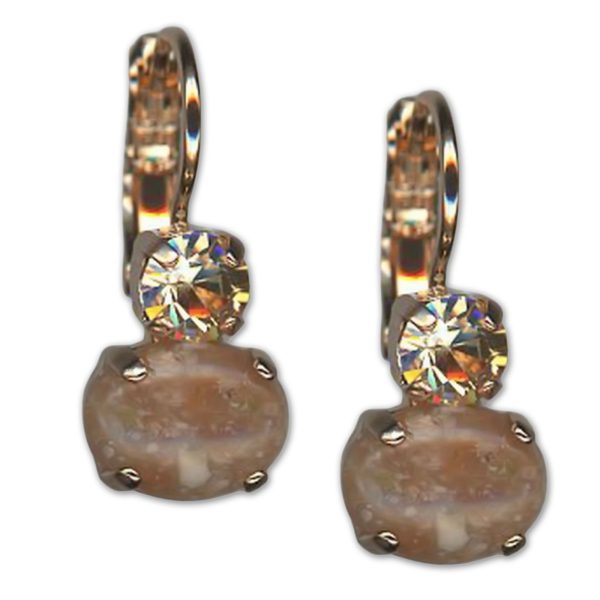 Earrings by Mariana Woman Lovely Azurite Mineral and Silk Swarovski Crystals