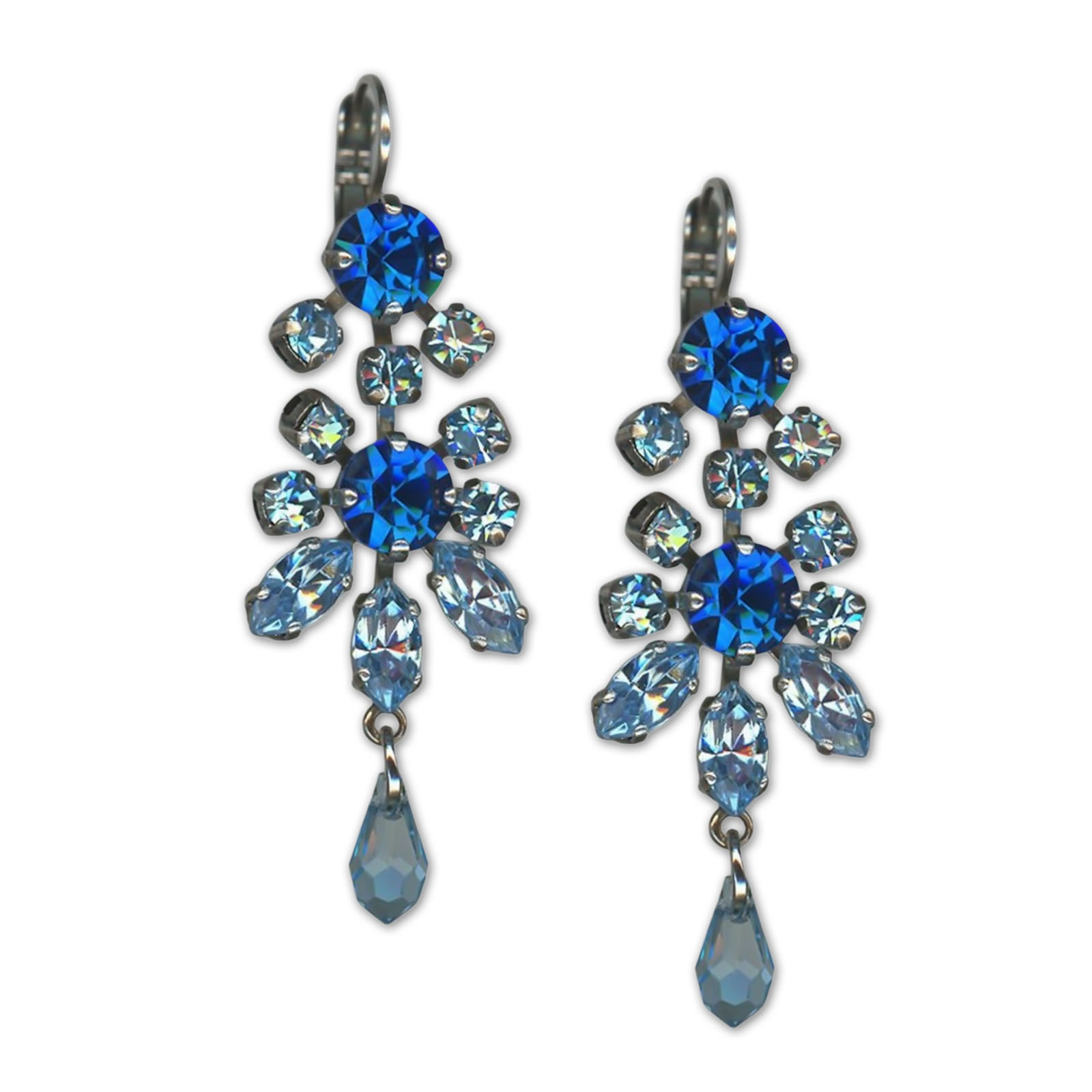 E-1529-243202-SP6 (1) Earrings by Mariana Woman Luxurious Capri Blue and Aquamarine Swarovski Crystals - Image 1