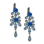 Earrings by Mariana Woman Luxurious Capri Blue and Aquamarine Swarovski Crystals - Image 3