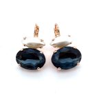 Earrings by Mariana Woman Stylish Montana Blue and Pearl Swarovski Crystals