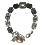 Bracelet by Mariana Woman Exquisite Black Diamond and Clear Swarovski Crystals
