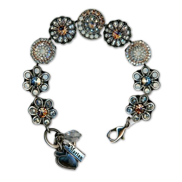 Bracelet by Mariana Woman Floral Golden and Opal Swarovski Crystals
