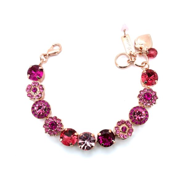 Bracelet By Mariana Woman Gorgeous Fuchsia and Rose Swarovski Crystals