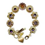 Bracelet by Mariana Woman Glamorous Amethyst and Topaz Swarovski Crystals - Image 3