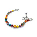 Bracelet by Mariana Woman Sassy Turquoise Mineral and Orange Swarovski Crystals - Image 2